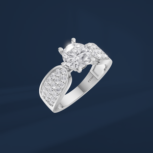 Bague de fiançailles classique pour femme en diamant naturel taille brillant rond, en platine PT950, certifiée GIA - Product Image 1