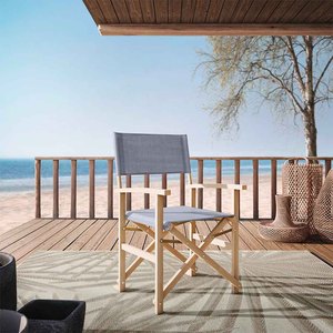 Silla de Director Plegable de Teca de Lujo, Asiento de Tela Cómodo, Muebles Modernos Minimalistas para Jardín, Patio, Hogar - Product Image 2