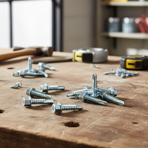 สกรูหัวหกเหลี่ยมเจาะเองได้ เกรด 8 เหล็กกล้าคาร์บอน ชุบสังกะสี/ชุบกัลวาไนซ์/ชุบฟอสเฟต  ขนาดนิ้ว/เมตริก สำหรับงานหลังคาและโครงสร้าง มีบริการ OEM - Product Image 1