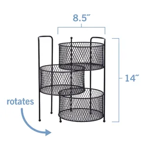 Luxury Handmade Iron Basket Storage Organizer with Hooks Wooden Handle Dishwasher Safe for Daily Use Fruit & <b>Vegetable</b> Display - Product Image 2