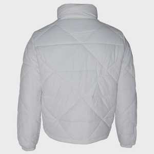 Veste d'hiver matelassée pour homme en noir et blanc, isolée, coupe-vent, résistante à l'eau, veste d'hiver matelassée de couleur unie - Product Image 6