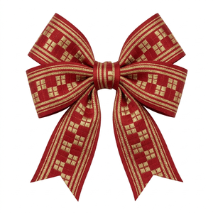 ริบบิ้นผ้าเมทัลลิกสีแดงทองลาย 25 มม. จากนีลคามัล อินดัสทรีส์ สำหรับตกแต่งเสื้อผ้า งานฝีมือ และบรรจุภัณฑ์ของขวัญ - Product Image 2