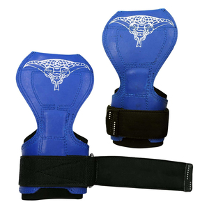 Poignées de musculation ASKIM IMPEX en PU bleu avec support de poignet réglable et sangle Velcro pour l'entraînement en salle de sport - Product Image 2