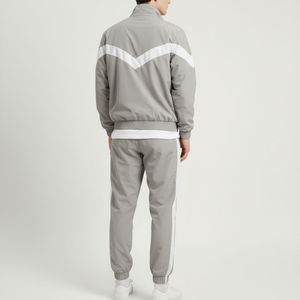 Yourbrand Men's <b>White</b> <b>Tracksuit</b> Full Zip Sporty Jacket Pants Set Breathable Polyester Autumn Wear - Product Image 6