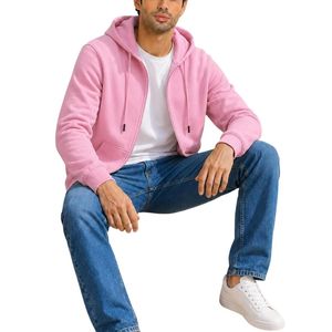 Sweat-shirt à capuche entièrement zippé personnalisé pour hommes, en molleton de coton, avec poches kangourou, pour commandes en gros de vêtements décontractés - Product Image 6