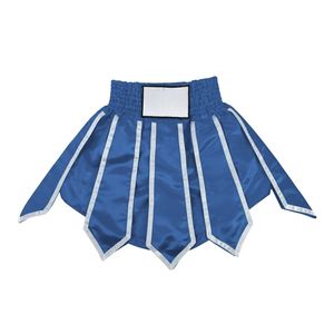 Falda de Boxeo Azul Satinado con Logotipo Personalizado, de Alta Calidad, Transpirable, para Artes Marciales, Ropa de Combate Profesional, Shorts de Muay Thai - Product Image 5