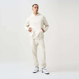 Survêtement personnalisé streetwear épais en polyester délavé effet soleil pour homme, coupe droite, avec cordon de serrage, séchage rapide, sportif, polaire automne - Product Image 2