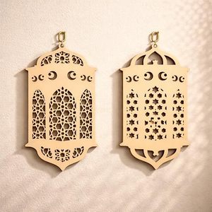 Decoración Colgante de Madera con Forma de Luna de Ramadán, Adorno de Pared Islámico con Forma de Creciente, Decoración para el Hogar en Eid, Interior y Exterior - Product Image 3