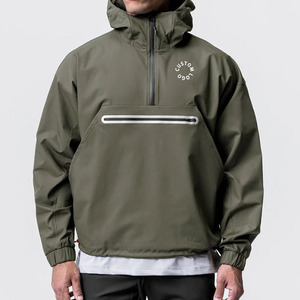 Hot Sale Custom Logo Fashion Windbreaker <b>Jacket</b> for <b>Men</b> Women <b>Long</b> Winter Season Breathable Canvas Hooded Collar Running Style - Product Image 5