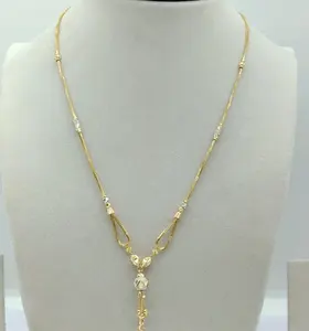 Joyería de moda con cadena larga para fiesta nupcial tradicional, diseño elegante con cuentas doradas y blancas en forma de Y, dokiyu para mujer - Product Image 1