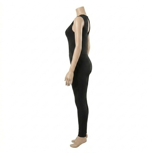 Combinaison sans manches ajustée pour femme, vêtements de sport, extensible dans quatre directions, mélange polyester élasthanne, panneau latéral ergonomique. - Product Image 2