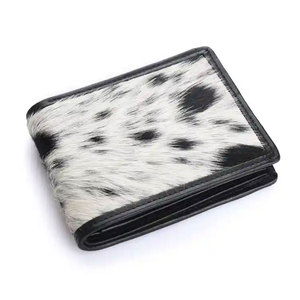 Portefeuille pour homme en cuir de vachette véritable, couleur blanc et noir, porte-cartes de crédit, cadeau pour lui, nouveau portefeuille design - Product Image 1