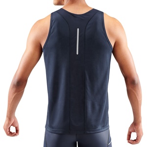 Camisetas sin mangas atléticas de alta calidad para hombre, Color sólido personalizado, malla alta, tiras de gimnasio, transpirable, verano, talla XL de punto para - Product Image 2