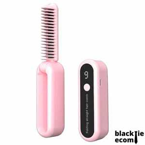 Peine Plegable de Acero Inoxidable con Pantalla LED Digital Rosa BKT8841, Secador de Pelo Portátil Plegable, Herramienta de Peinado para Viajes - Product Image 2