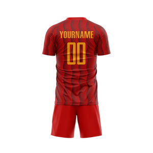 Ensemble de maillots et shorts de football personnalisés imprimés, couleur personnalisée, respirant, séchage rapide, haute qualité, vêtements d'équipe pour adultes unisexes - Product Image 3