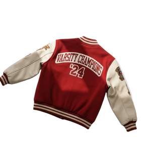 DISCOVER IMPEX Chaqueta Varsity con Manga de Cuero Mate Elegante y Detalle Bordado de Alta Calidad, Unisex, Gruesa para Invierno 2026 - Product Image 3