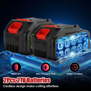 Tronçonneuse électrique sans fil de 16 pouces avec moteur sans balais, batterie 21V 3.0Ah, chargeur et 2 batteries, scies électriques - Product Image 6