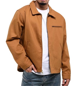 Chaqueta de Lona Delgada de Alta Calidad, Resistente al Viento, Diseño Personalizado OEM, Estilo Vintage, Cuello Alto con Cierre, Chaqueta de Trabajo Usada, Tallas Grandes para Hombre - Product Image 3