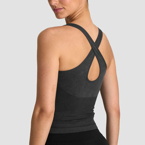 <b>Women</b> Cross Back Workout Seamless Fitted Yoga <b>Singlet</b> Deep V Neck Knitted Comfortable Quick Dry High Compression Tank Top - Product Image 6
