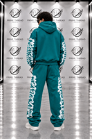Ensemble de survêtement graphique personnalisé pour homme, sweat à capuche zippé oversize et pantalon de jogging ample, style streetwear, deux pièces, OEM