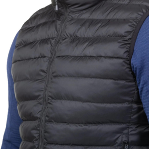 Gilet matelassé sans manches noir uni, respirant, coupe-vent, de haute qualité, design simple, pour hommes, fabricant professionnel, vêtements d'hiver - Product Image 5