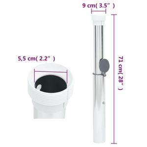 Base parasole interrata per 1.6 "-2" In alluminio argento palo ombrelloni e basi - Product Image 6