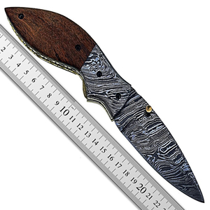 Couteau pliant en acier Damas pour les amateurs de plein air, pour un usage quotidien, couteau pliant Damas en acier de qualité supérieure - Product Image 2