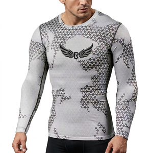 Women's Full Sleeve Rash Guard Long Sleeve <b>Compression</b> <b>Shirt</b> Quick Dry Printed Geometric Pattern Gray Spandex Polyester Top - Product Image 3