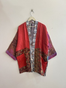 Lot assorti de robes kimono en soie pour femmes, longueur courte, style vintage, robe kimono d'été, vêtement de plage - Product Image 2