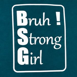 <b>Womens</b> Petrol Teal <b>Blue</b> Oversized Sweatshirt White Strong Girl Graphic Print Crew Neck Long Sleeve Casual Streetwear Pullover - Product Image 5