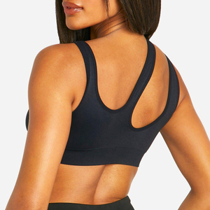 เสื้อชั้นในกีฬาสำหรับผู้หญิงแบบ U-Neck Racerback รองรับทรงสูง พร้อมแผ่นรองถอดได้ ลายสก็อต ผ้าสแปนเด็กซ์/ไนลอน ระบายเหงื่อได้ดี เหมาะสำหรับโยคะ - Product Image 5