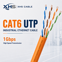 Cable Ethernet Industrial CAT6 UTP de 1 Gbps y 250 MHz, Cobre Desnudo 24/26 AWG, Aislamiento de PE, Cable de Red OEM