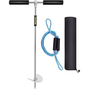 Ancora da sabbia in acciaio inossidabile 316 da 18 pollici con manico rimovibile e corda elastica per spiaggia, barriera di sabbia e imbarcazioni - Product Image 1