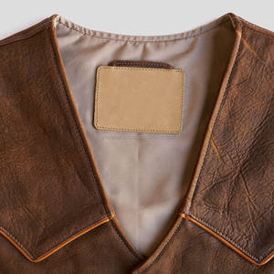 Nueva moda para hombre, chaleco marrón sin mangas, cuero transpirable, ropa exterior informal, decoración con botones, Color personalizado único para invierno - Product Image 5
