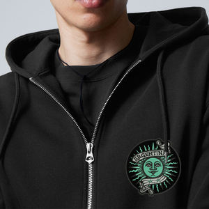 Sweat-shirts à capuche personnalisés surdimensionnés en molleton de coton de haute qualité, épais, coupe-vent, entièrement zippés, brodés, pour hommes et garçons, avec logo personnalisé - Product Image 3