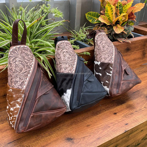 Cheveux sur sac de poitrine en cuir usiné Vintage en cuir véritable bandoulière décontracté épaule cartable personnalisé Convertible fronde sac à dos - Product Image 3