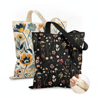 Sac fourre-tout 2026 en toile imprimée, pliable, avec fermeture éclair, grande capacité, réutilisable pour les courses, 15 designs