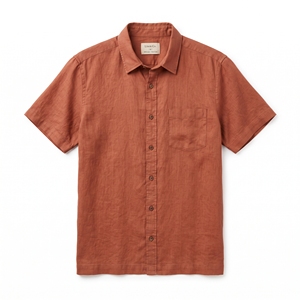 เสื้อเชิ้ตผ้าลินินซักสำเร็จรูปสำหรับผู้ชาย แขนสั้น ระบายอากาศดี สไตล์ลำลอง รับผลิตแบบ OEM ODM ขายส่งจากโรงงาน รับสั่งทำพิเศษ - Product Image 2