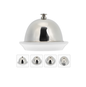 Cloche à gâteau en acier inoxydable poli miroir, design élégant avec bouton, article de vaisselle domestique, couvercle de plat - Product Image 3