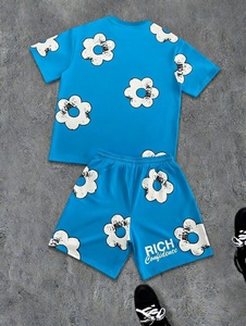 Factory Wholesale Custom Men's Summer Casual Shirt Shorts <b>Set</b> with Embroidery Logo Printing 100% Cotton Quick Dry OEM Service - Product Image 2