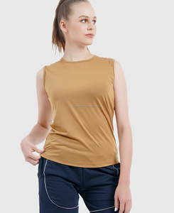 Débardeur court pour femme de qualité supérieure, personnalisable, respirant, séchage rapide, en tissu tricoté Spandex/Coton, écologique, devant - Product Image 4