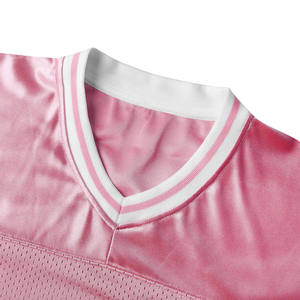 Maillot d'entraînement de football américain vierge en gros pour hommes, noir uni, en maille respirante, uniforme de sport - Product Image 4