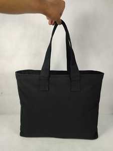 Black Cotton <b>Canvas</b> <b>Tote</b> Bag with Long Handles - Product Image 5