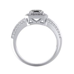 Bague de fiançailles et de mariage pour femme RITZIN en or jaune massif 14 carats avec moissanite, design élégant pour cadeau de Noël - Product Image 6