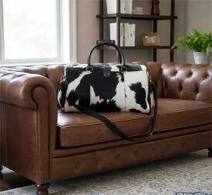 กระเป๋าเดินทางหนังวัวแท้สไตล์วินเทจ  กระเป๋าถือแบบดัฟเฟิลสำหรับวันหยุดสุดสัปดาห์  กระเป๋าเดินทางขึ้นเครื่องบิน  ขายส่งจากโรงงาน รุ่น LHTB-0076 - Product Image 2