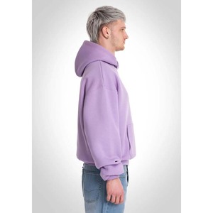 Men's <b>Black</b> Hooded <b>Sweatshirt</b> Regular Fit Solid Color Casual French Terry Pullover With Front Pocket Breathable Design - Product Image 5