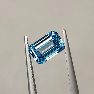 Diamante de 0.50 Ct, corte esmeralda, color azul elegante, cultivado en laboratorio, para la elaboración de anillos, certificado por IGI, diamantes sueltos, todos los tamaños disponibles. - Product Image 1