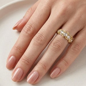 Magnifique bague de mariage en or massif 10K 14K 18K avec diamant de laboratoire rond de couleur DEF, clarté VS VVS, certificat IGI, design feuille de vigne - Product Image 4