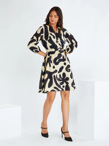 Nouveauté robe longue décontractée en coton imprimée à la main élégante pour femmes 100% robe maxi/ midi en coton imprimé lavable - Product Image 6