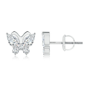 Pendientes de Mariposa con Diamantes de Oro 10K 14K 18K y Plata 925 935 de Vaayu Jewels, Corte Marquesa, Lindos para Mujer, para Uso Diario - Product Image 2